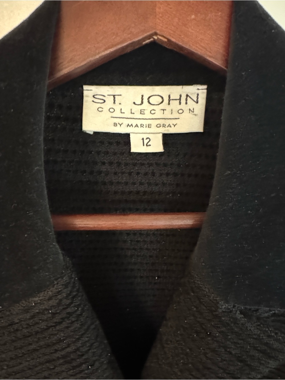 St. John Women’s Black Knit Button-Front Coat - Picture 2 of 8